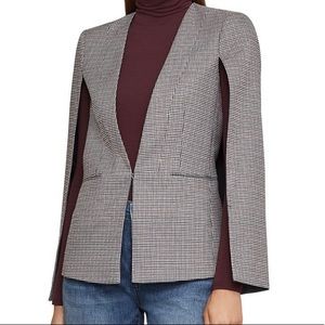 BCBGMaxAzria Plaid Crepe Blazer In Black Combo